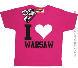 I love Warsaw - koszulka dziecięca - różowy