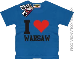 I love Warsaw - koszulka dziecięca - niebieski