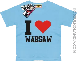 I love Warsaw - koszulka dziecięca - błękitny