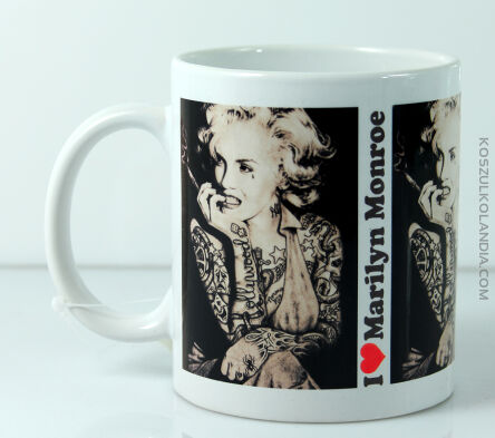 Marilyn Monroe retro - Kubek ceramiczny biały 