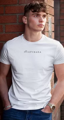 CAPYBARA standard małe logo  - koszulka męska z nadrukiem