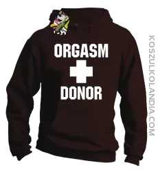 Orgasm Donor - Bluza męska z kapturem brązowa 