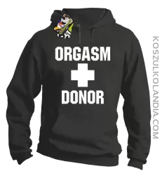 Orgasm Donor - Bluza męska z kapturem szara  