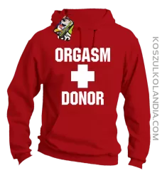 Orgasm Donor - Bluza męska z kapturem czerwona 