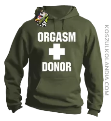 Orgasm Donor - Bluza męska z kapturem khaki 