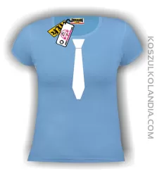 Koszulka Damska z Krawatem STANDARD niebieska