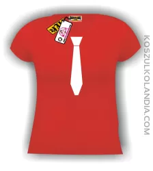 Koszulka Damska z Krawatem STANDARD czerwona