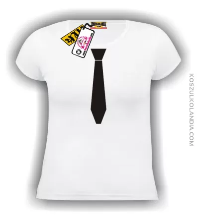 Koszulka Damska z Krawatem STANDARD biała