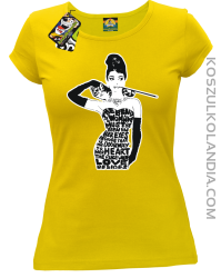 Audrey Hepburn RETRO-ART - Koszulka damska żółta 