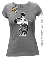 Audrey Hepburn RETRO-ART - Koszulka damska szara 