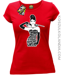 Audrey Hepburn RETRO-ART - Koszulka damska czerwona 
