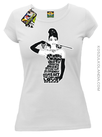 Audrey Hepburn RETRO-ART - Koszulka damska biała 