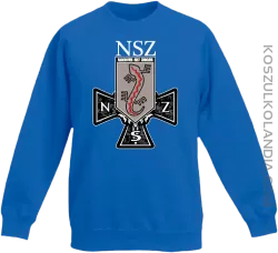 NSZ Narodowe Siły Zbrojne - Bluza dziecięca standard bez kaptura niebieska 