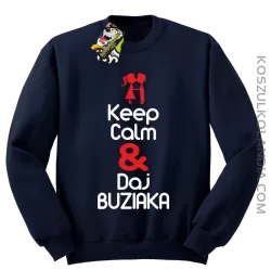 Keep Calm & Daj Buziaka - Bluza STANDARD męska - Granatowy