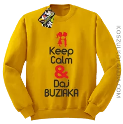 Keep Calm & Daj Buziaka - Bluza STANDARD męska - Żółty