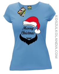 Merry Christmas Barber - Koszulka damska błękit 
