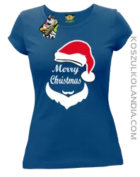 Merry Christmas Barber - Koszulka damska niebieska 