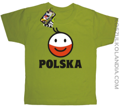 POLSKA emotikon dwukolorowy-koszulka dziecięca kiwi