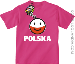 POLSKA emotikon dwukolorowy-koszulka dziecięca fuchsia
