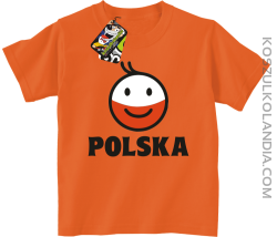 POLSKA emotikon dwukolorowy-koszulka dziecięca pomarańczowa