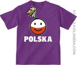 POLSKA emotikon dwukolorowy-koszulka dziecięca fioletowa