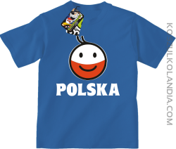 POLSKA emotikon dwukolorowy-koszulka dziecięca niebieska