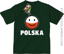POLSKA emotikon dwukolorowy-koszulka dziecięca zielona