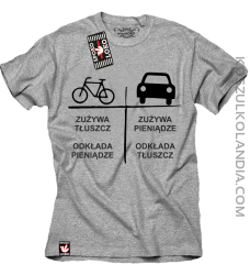 Auto-Rower Zużywa tłuszcz odkłada pieniądze- koszulka męska melanż 