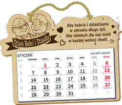 kalendarz grawerowany dla babci i dziadka