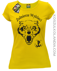 Żołnierze wyklęci WOLF - koszulka damska żółta