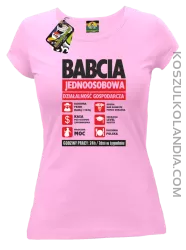 BABCIA - Jednoosobowa działalność gospodarcza - Koszulka Taliowana - Jasny Róż