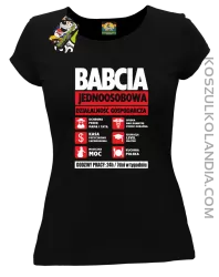 BABCIA - Jednoosobowa działalność gospodarcza - Koszulka Taliowana - Czarny