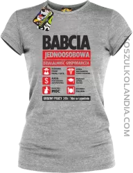 BABCIA - Jednoosobowa działalność gospodarcza - Koszulka Taliowana - Melanż