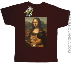 Mona Lisa z kotem - Koszulka dziecięca brąz 