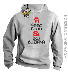 Keep Calm & Daj Buziaka - Bluza z kapturem męska - Melanż