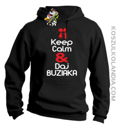 Keep Calm & Daj Buziaka - Bluza z kapturem męska - Czarny