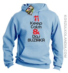 Keep Calm & Daj Buziaka - Bluza z kapturem męska - Błękitny