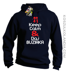 Keep Calm & Daj Buziaka - Bluza z kapturem męska - Granatowy