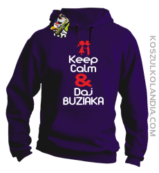 Keep Calm & Daj Buziaka - Bluza z kapturem męska - Fioletowy