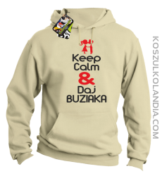 Keep Calm & Daj Buziaka - Bluza z kapturem męska - Beżowy