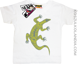 Salamandra Jaszczurka - oryginalna koszulka dziecięca - biały