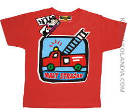 Mały strażak - świetna koszulka dziecięca - czerwony