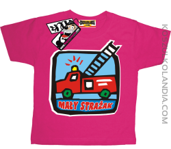 Mały strażak - świetna koszulka dziecięca - różowy