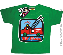 Mały strażak - świetna koszulka dziecięca - zielony