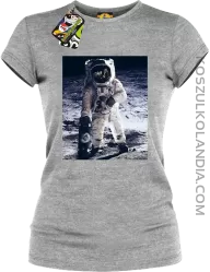 Kosmonauta z deskorolką - koszulka damska melanż 