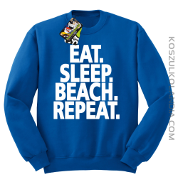 Eat Sleep Beach Repeat - bluza męska bez kaptura niebieska 