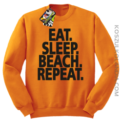 Eat Sleep Beach Repeat - bluza męska bez kaptura pomarańczowa 