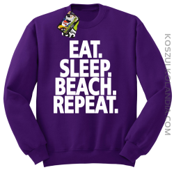 Eat Sleep Beach Repeat - bluza męska bez kaptura fioletowa 