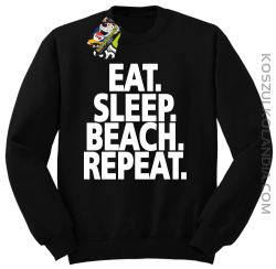 Eat Sleep Beach Repeat - bluza męska bez kaptura czarna 