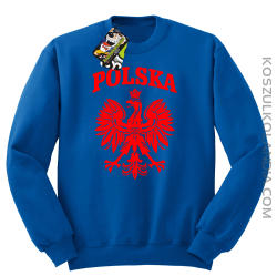 Polska - Bluza męska standard bez kaptura niebieska 